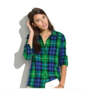 Madewell Flannel Top Shirt Womens Size XS Button Up Boyshirt Plaid